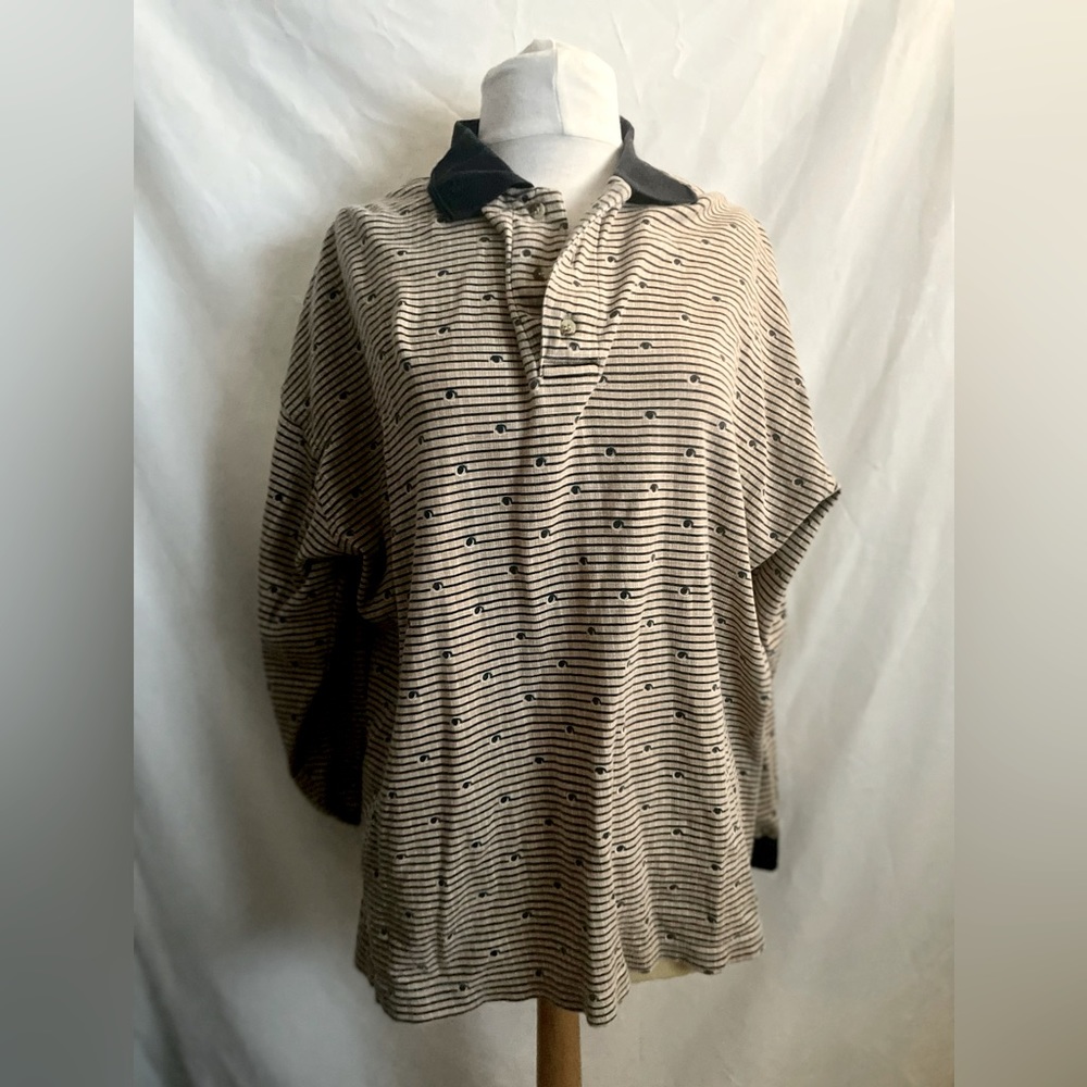 Vintage boho long sleeve collared shirt oversized fit